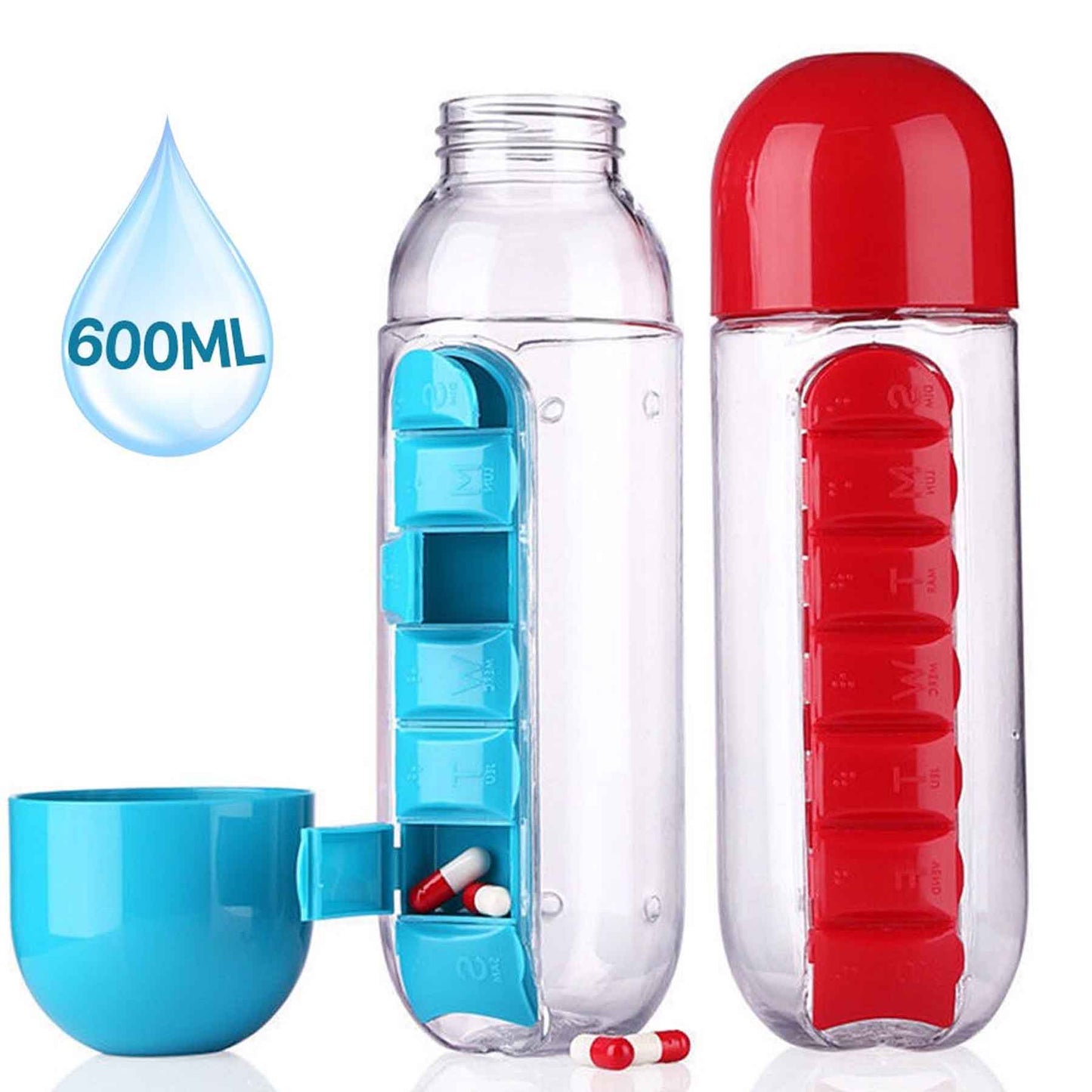 Botella De Agua 600ml + Pastillero